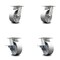 Service Caster 5 Inch Kingpinless Semi Steel Wheel Swivel Caster Set with 2 Brakes SCC SCC-KP30S520-SSR-2-SLB-2 - alternate 1